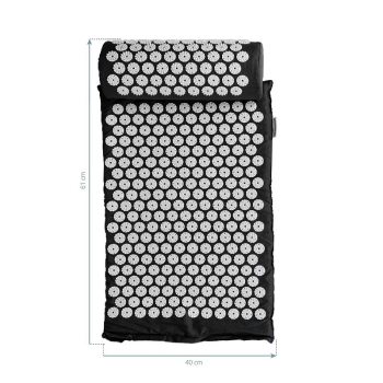 MATA DO AKUPRESURY MAŁA BASIC CZARNA Z PODUSZKĄ